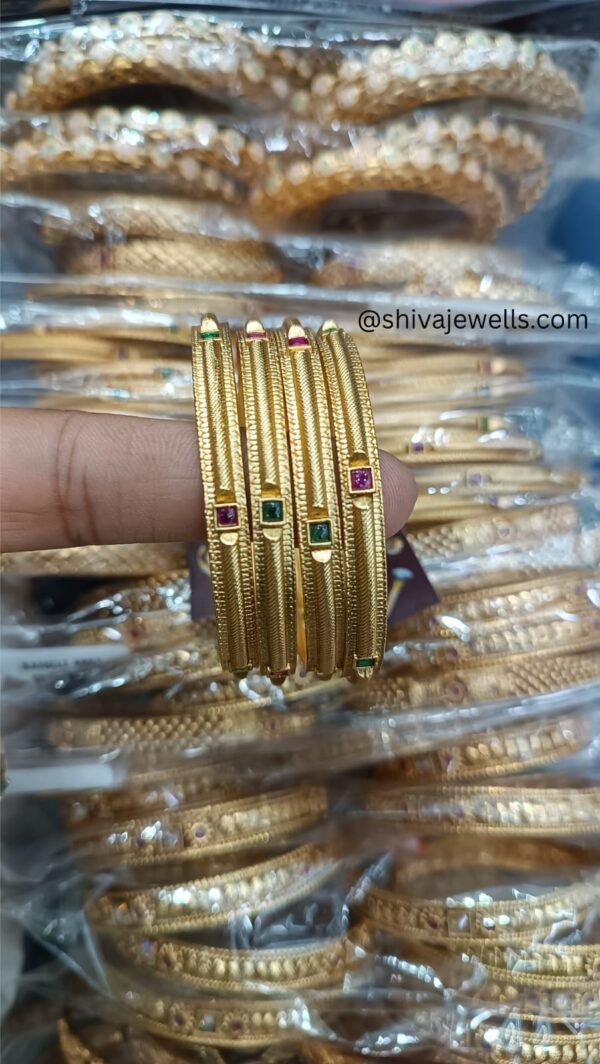 Square Stone Bangle (Set of 2) - Image 2