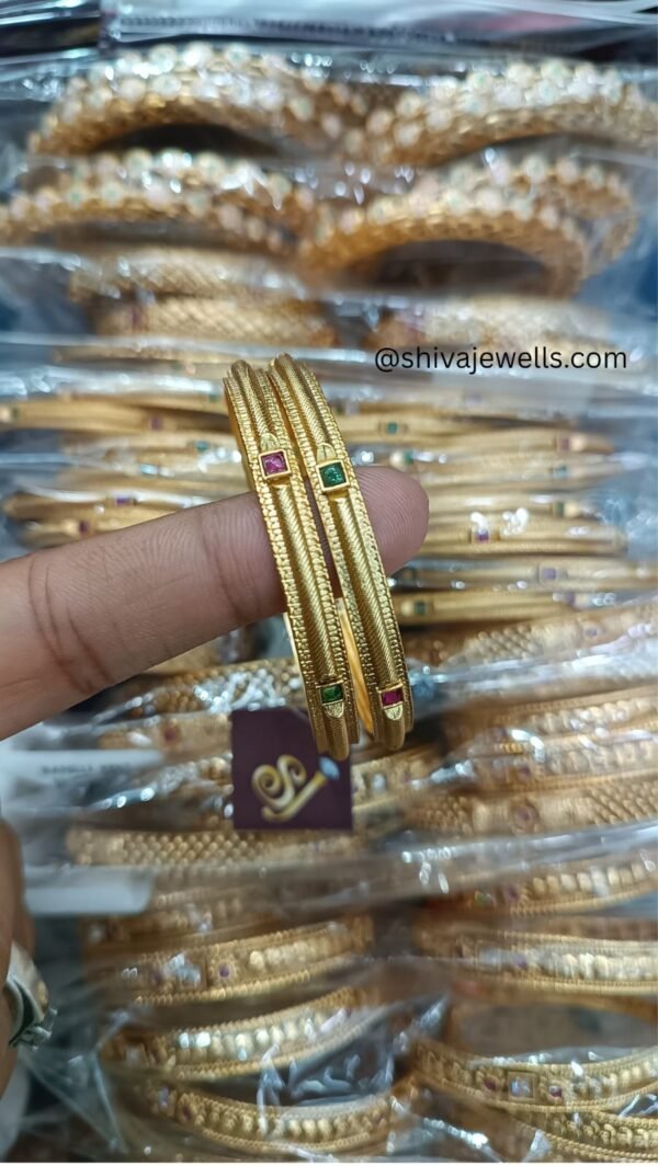 Square Stone Bangle (Set of 2)