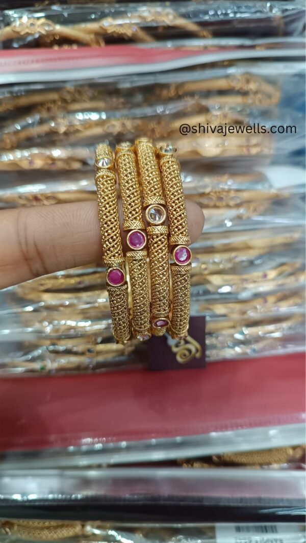 Style Textured Bangle (Set of 2) - Image 2